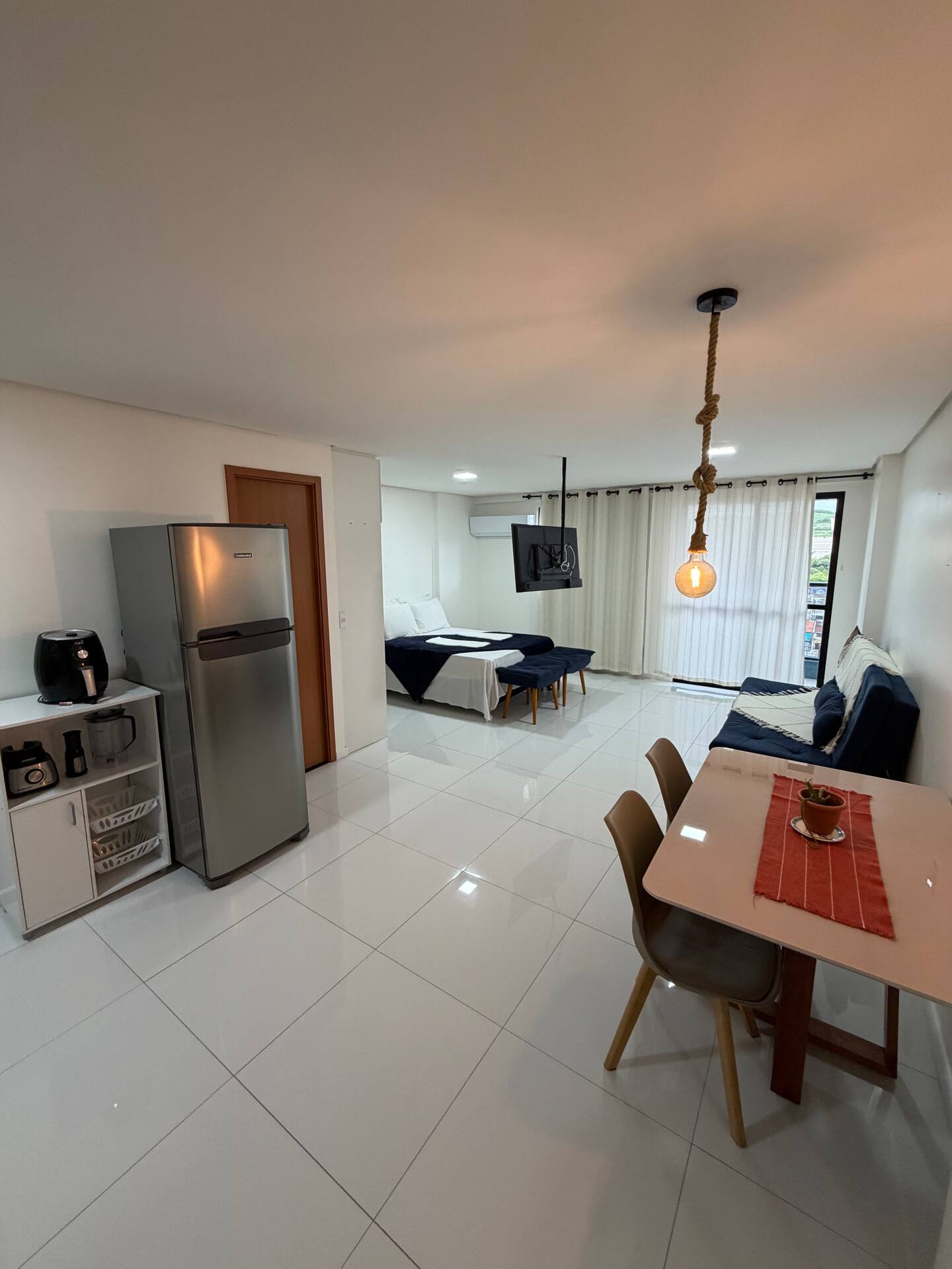 Ambiente interno aconchegante com ar-condicionado