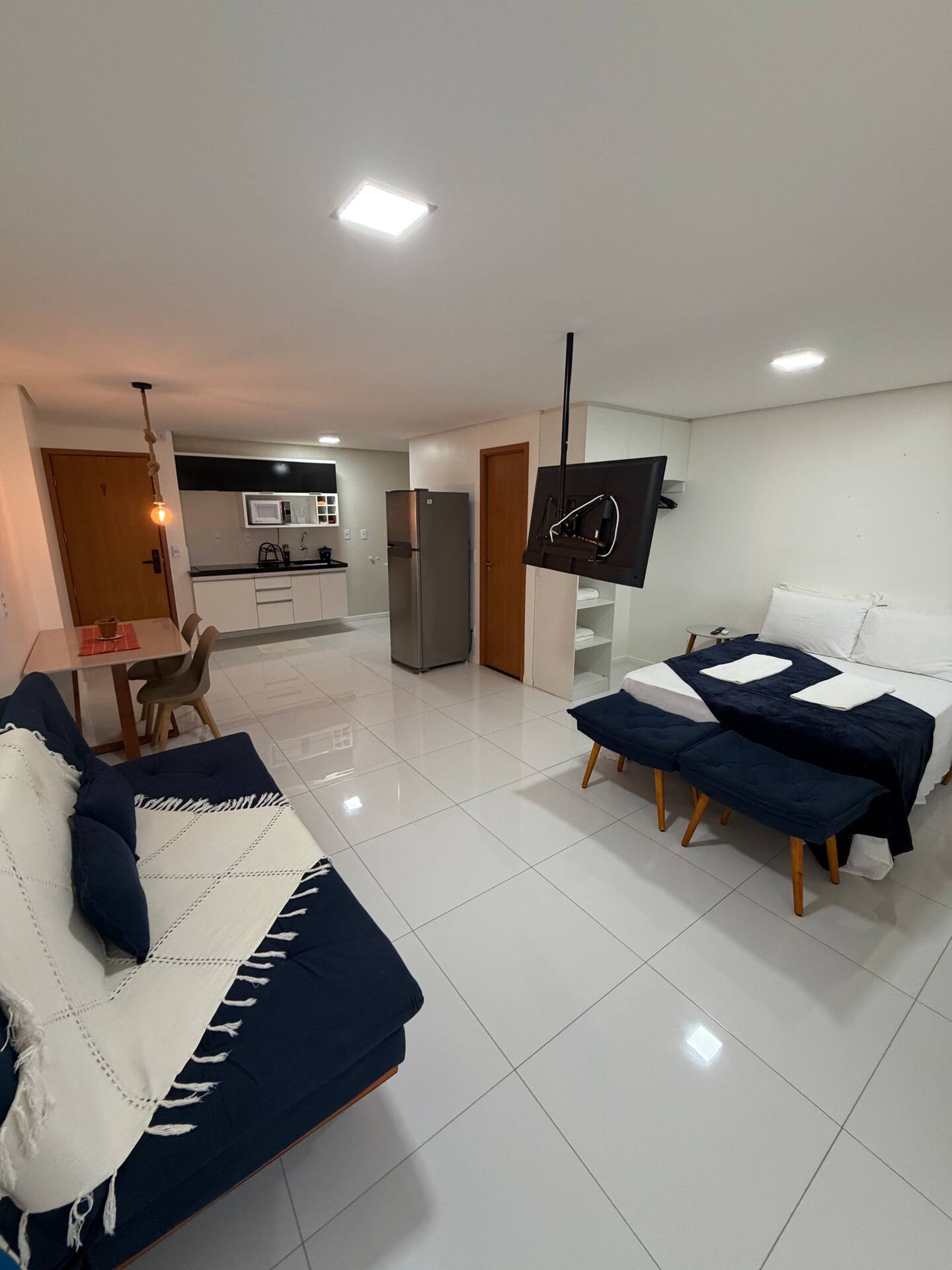 Sala ampla e confortável do apartamento em Cruz das Almas